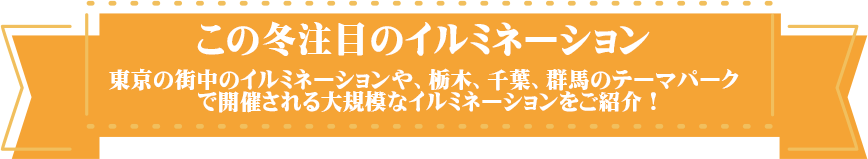 関東近郊、イルミネーションをご紹介